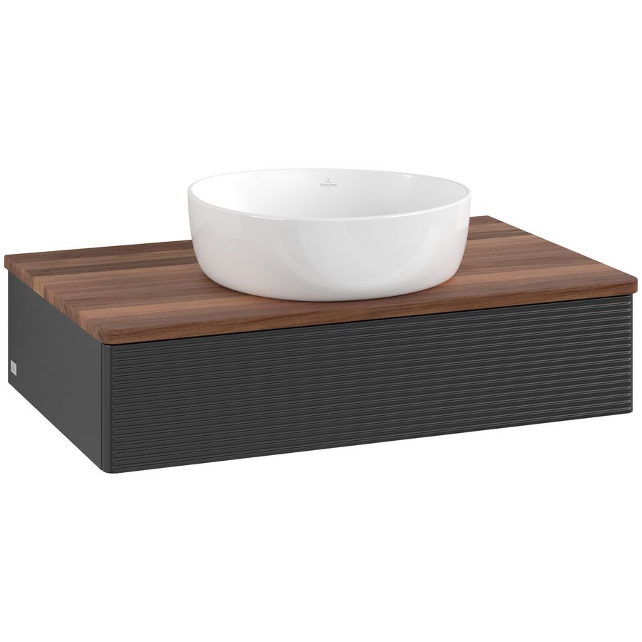 Wastafelonderkast Antao 800x190x500mm Black Matt Lacquer L08112PD