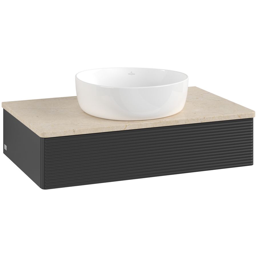 Wastafelonderkast Antao 800x190x500mm Black Matt Lacquer L08113PD