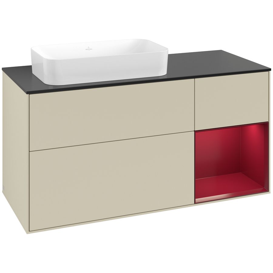 Wastafelonderkast Finion 1200x603x501mm S.Grey Matt Lacquer G692HBHJ