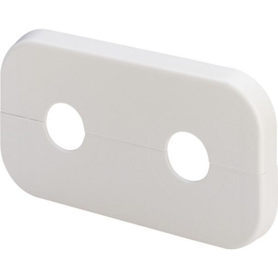 Dubbele-Rozet 110x60x10x17 kunststof/wit = RAL9010