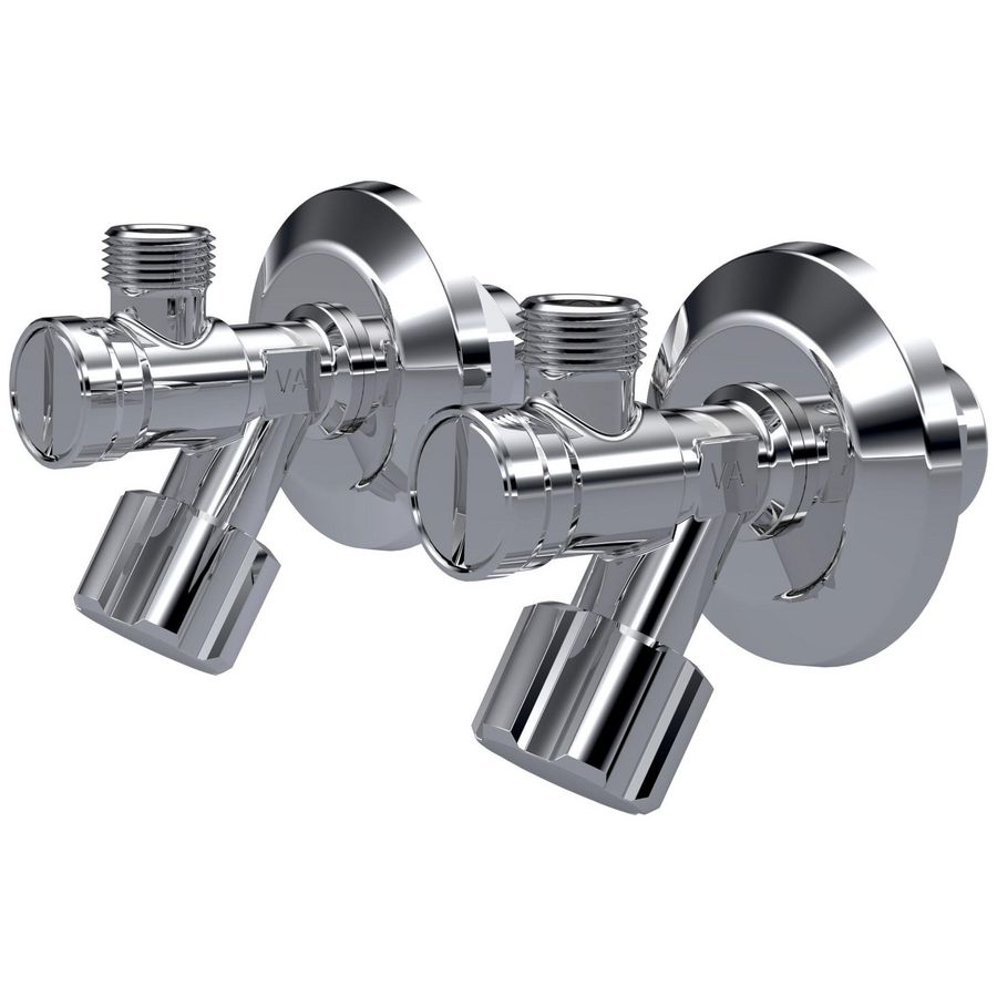 Set a 2 hoekstopkranen Premium met filter 15mm knel x 3/8"bu.