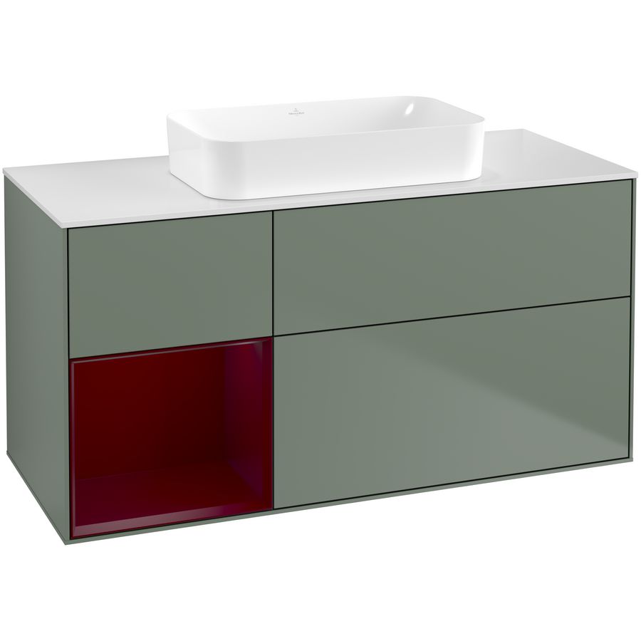Wastafelonderkast Finion 1200x603x501mm Olive Matt Lacquer F701HBGM