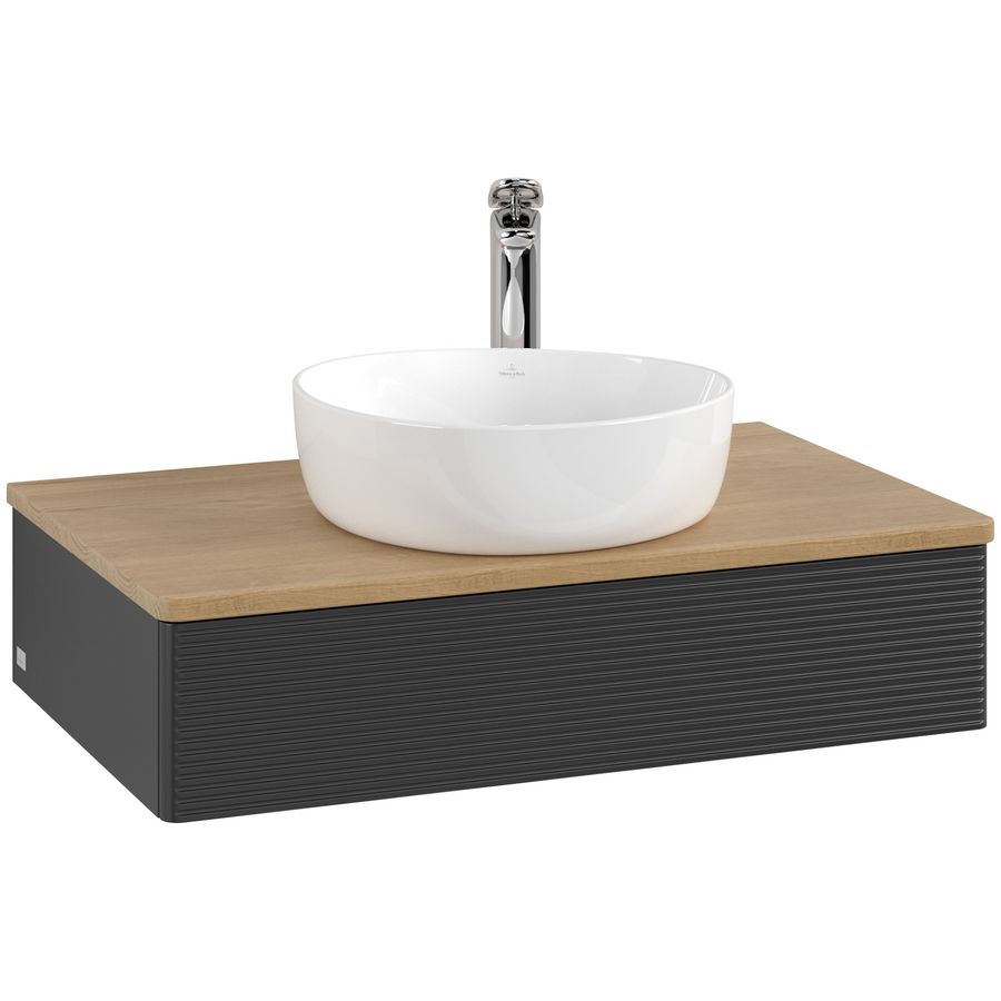 Wastafelonderkast Antao 800x190x500mm Black Matt Lacquer L08151PD