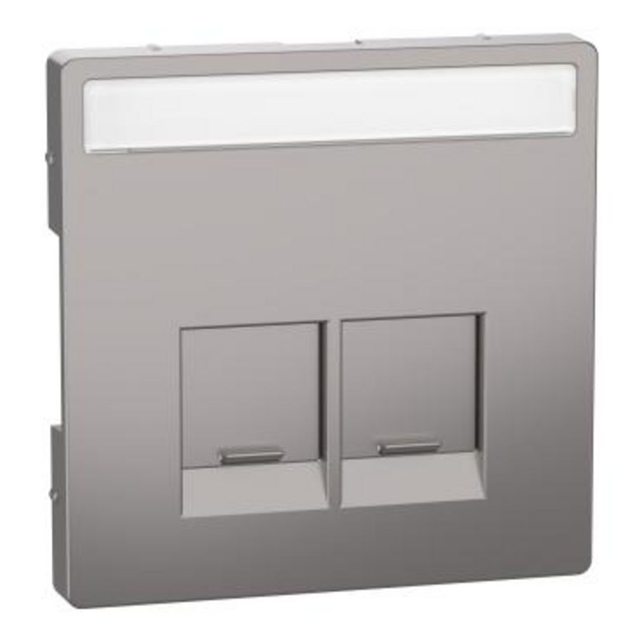 Centraalplaat RJ45 Actassi 2-voudig Venster Nikkel Systeem D