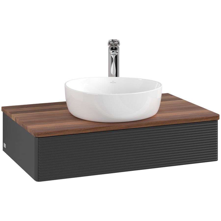 Wastafelonderkast Antao 800x190x500mm Black Matt Lacquer L08152PD