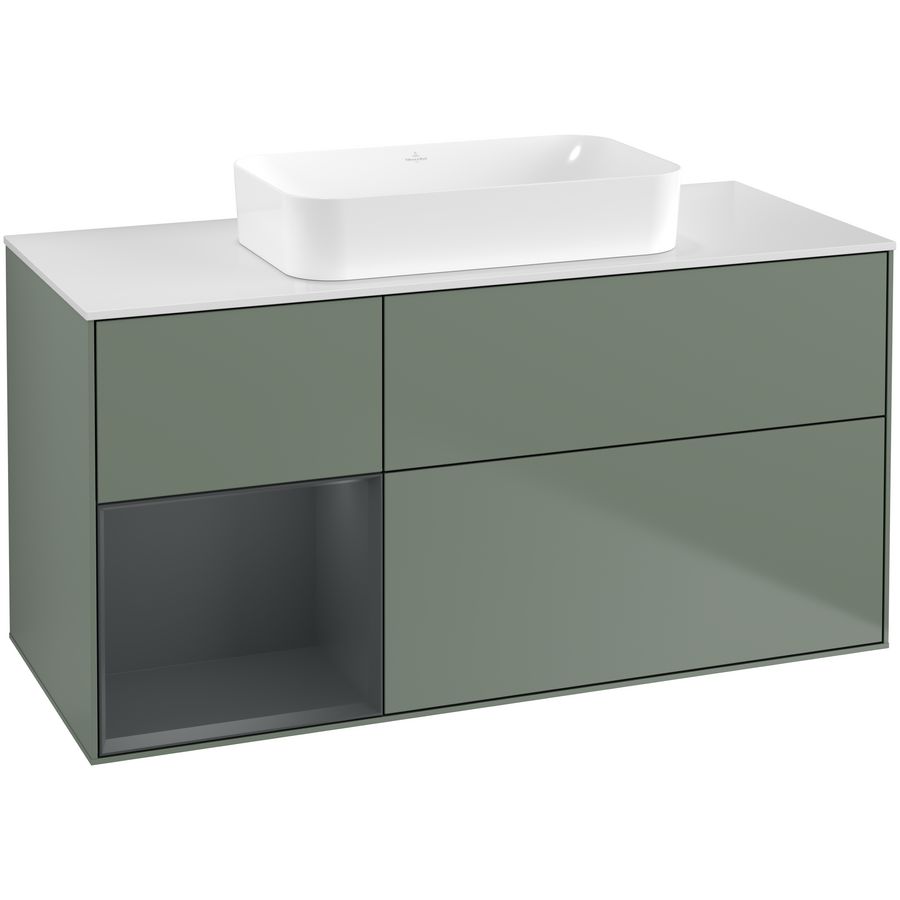 Wastafelonderkast Finion 1200x603x501mm Olive Matt Lacquer F701HGGM