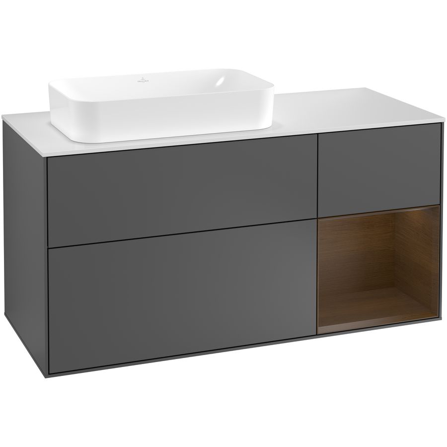 Wastafelonderkast Finion 1200x603x501mm Antr. Matt Lacquer G281GNGK