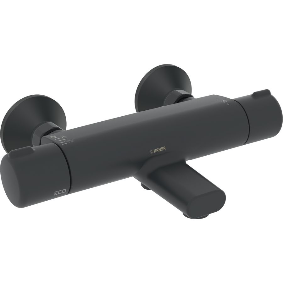 Micra badthermostaat 150mm mat zwart incl. s-koppelingen