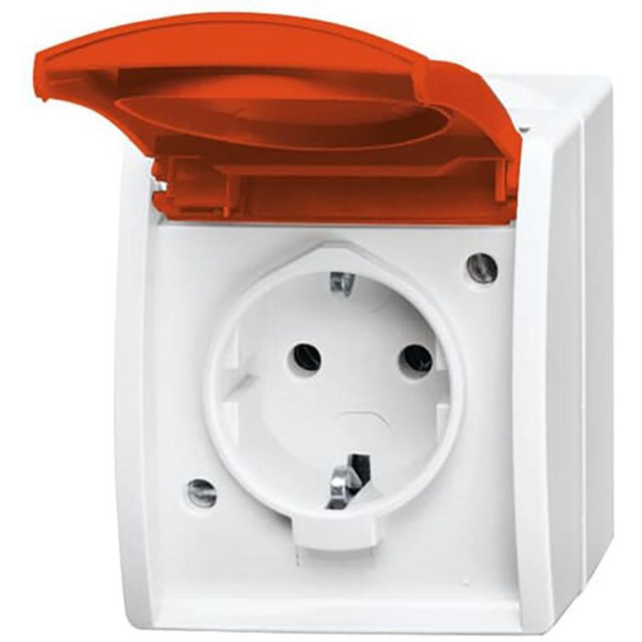 Tekstwandcontactdoos ra kd rood opb IP44 o-alpin (20 EW/DVN-54)