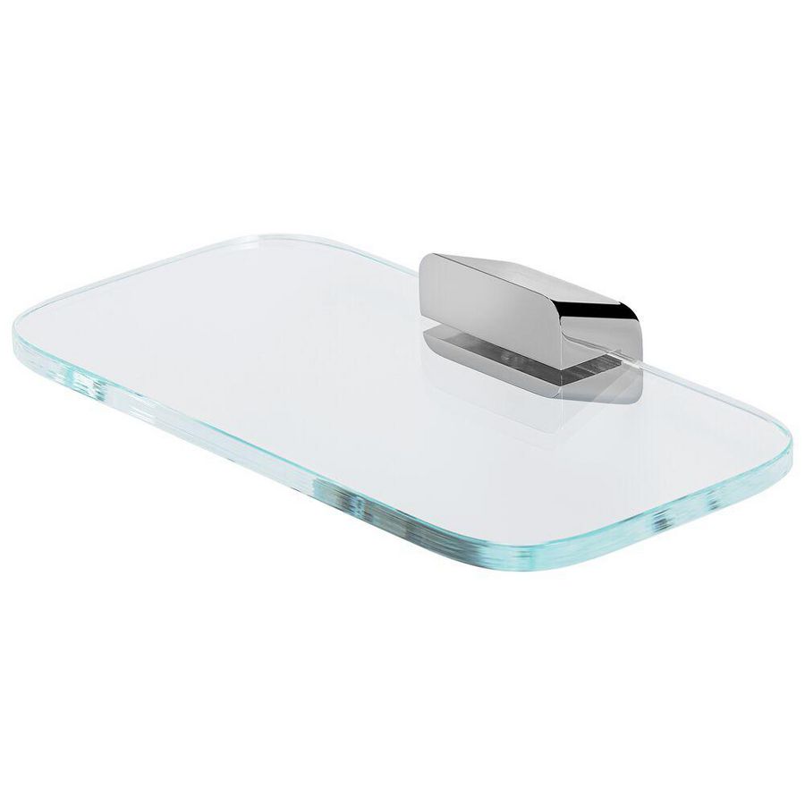 Planchet / zeephouder chroom met transparant glas SHIFT