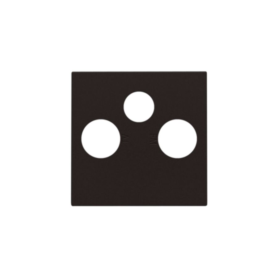 Afwerkingsset 2 enkelvoudige coaxaans. TV/FM/Satt. d.brown