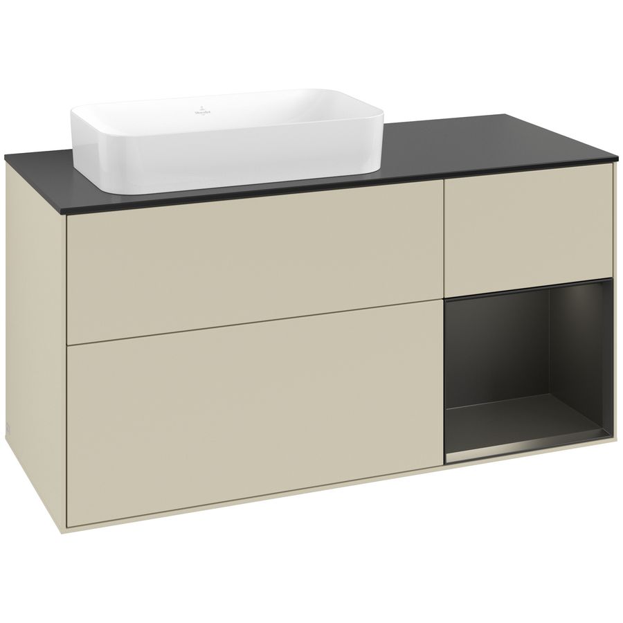 Wastafelonderkast Finion 1200x603x501mm S.Grey Matt Lacquer G692PDHJ