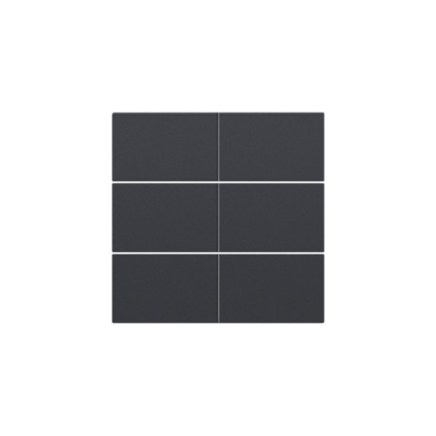 Afwerkingsset 6-voudige pot.vrij knop 24V anthracite