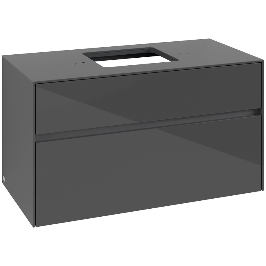 Wastafelonderkast Collaro 1000x548x500mm Glossy Grey C12500FP