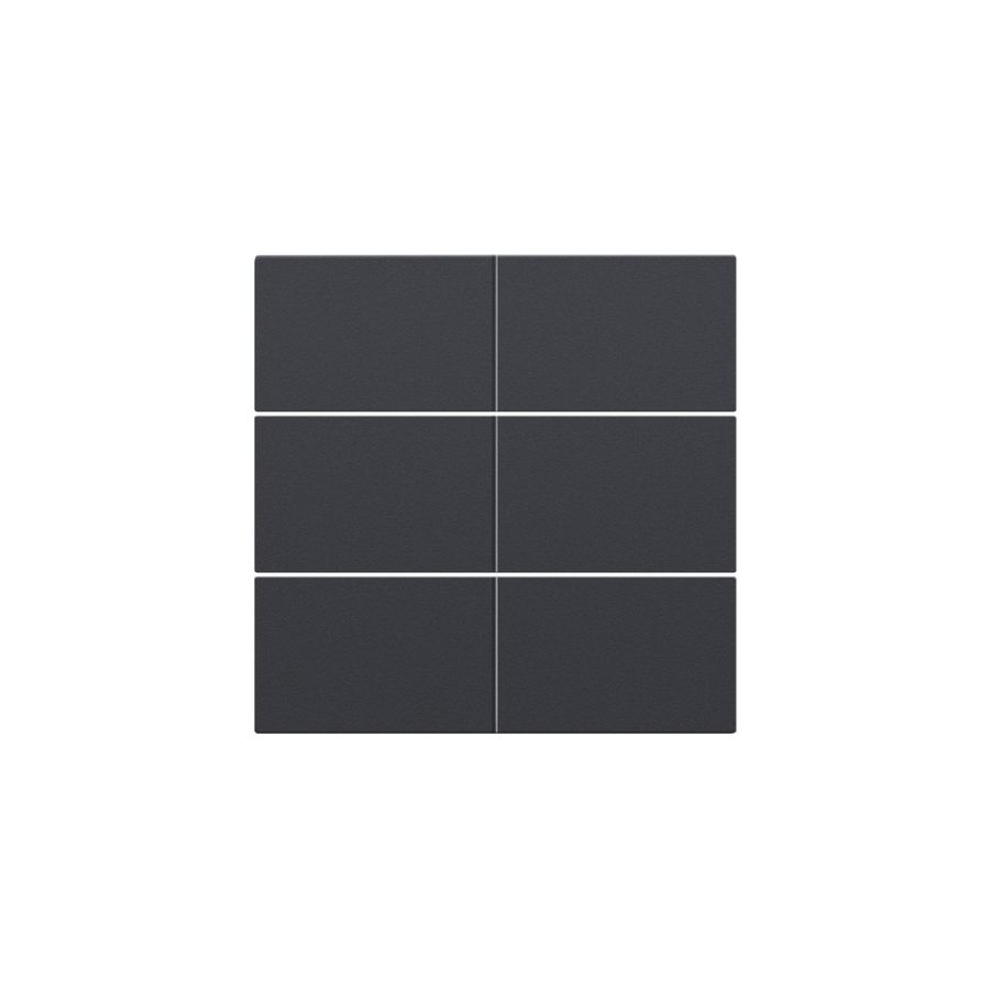 Afwerkingsset 6-voudige pot.vrij knop 24V anthracite