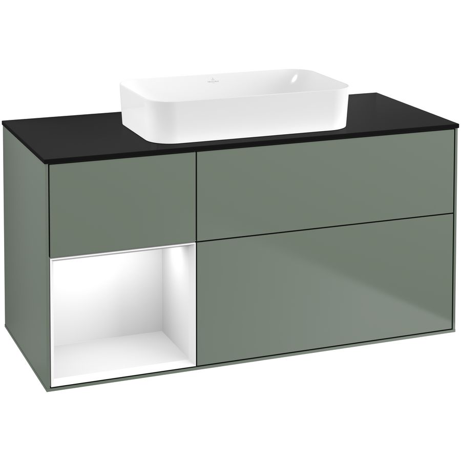 Wastafelonderkast Finion 1200x603x501mm Olive Matt Lacquer F702GFGM