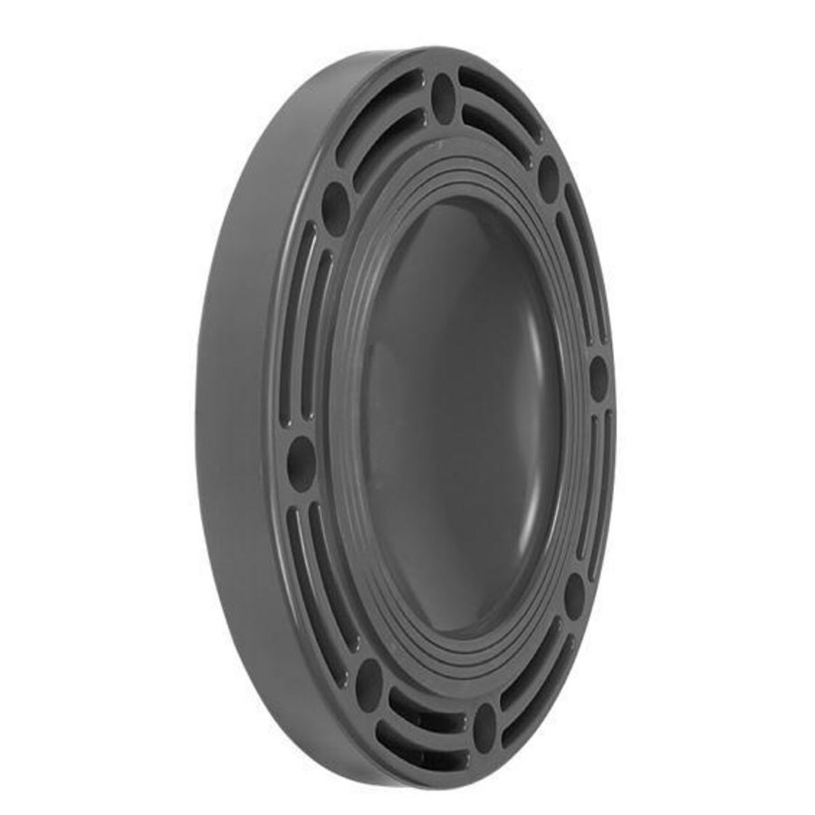 PVC druk blindflens 110mm grijs
