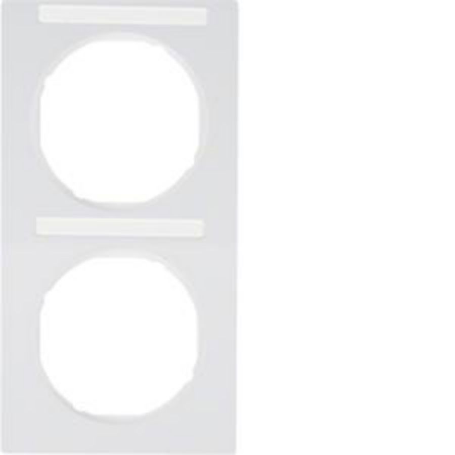 Afdekraam 2-v vert. met tekstveld berker R.3 polar wit glans