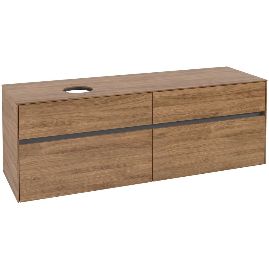Wastafelonderkast Collaro 1600x548x500mm Oak Kansas C05000RH