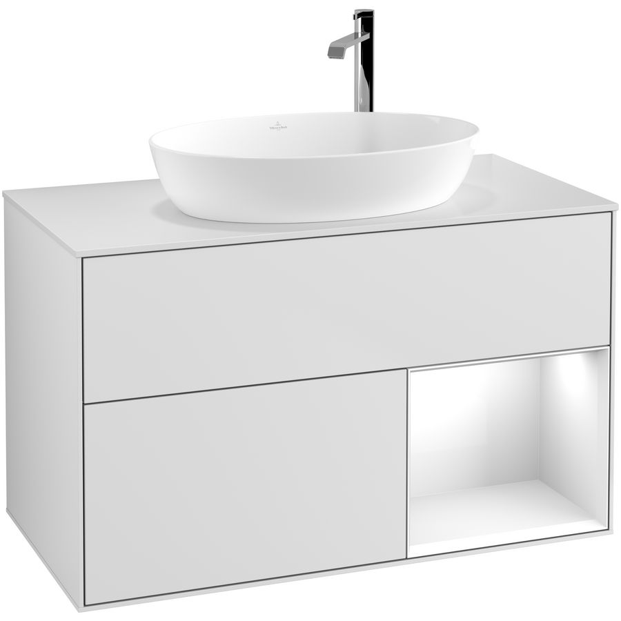 Wastafelonderkast Finion 1000x603x501mm White Matt Lacquer G901GFMT
