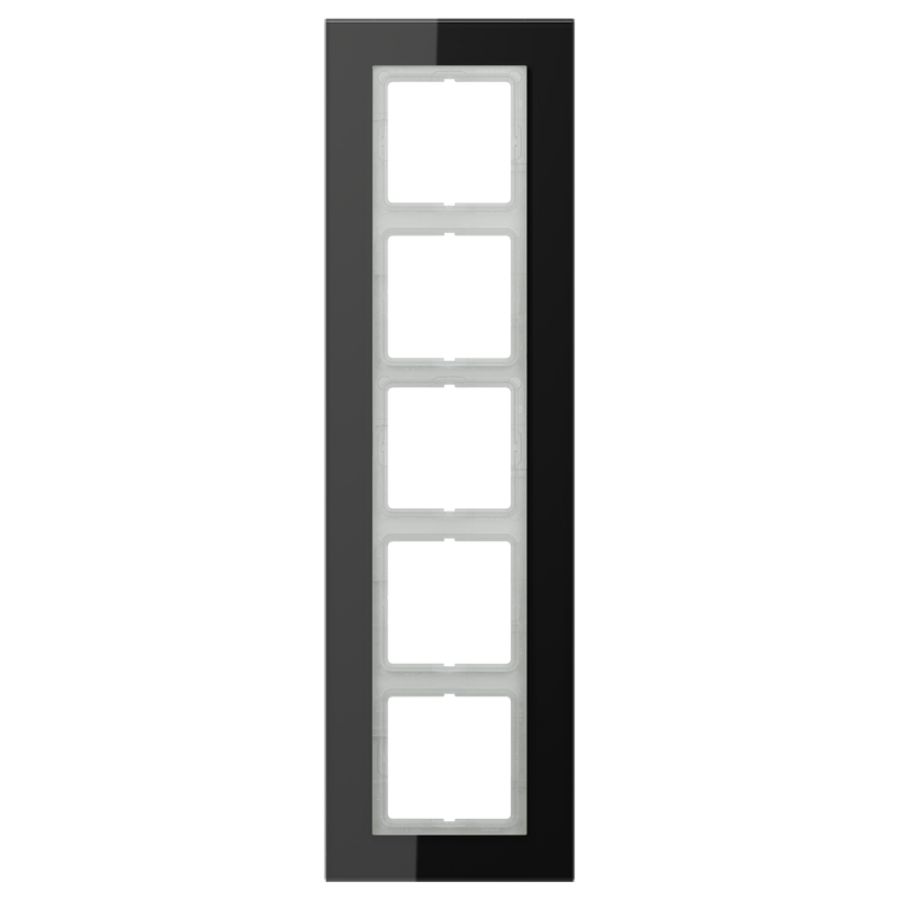Afdekraam zwart glas 5-voudig LS-plus