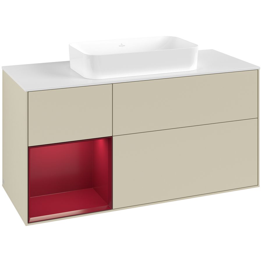 Wastafelonderkast Finion 1200x603x501mm S.Grey Matt Lacquer G701HBHJ