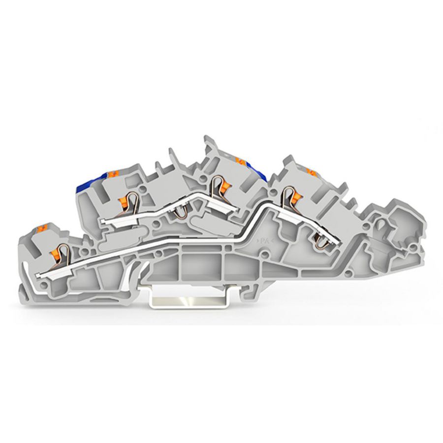 Etage installatieklem Met Druk 4 mm² grijs 2205-7649 VVE=50