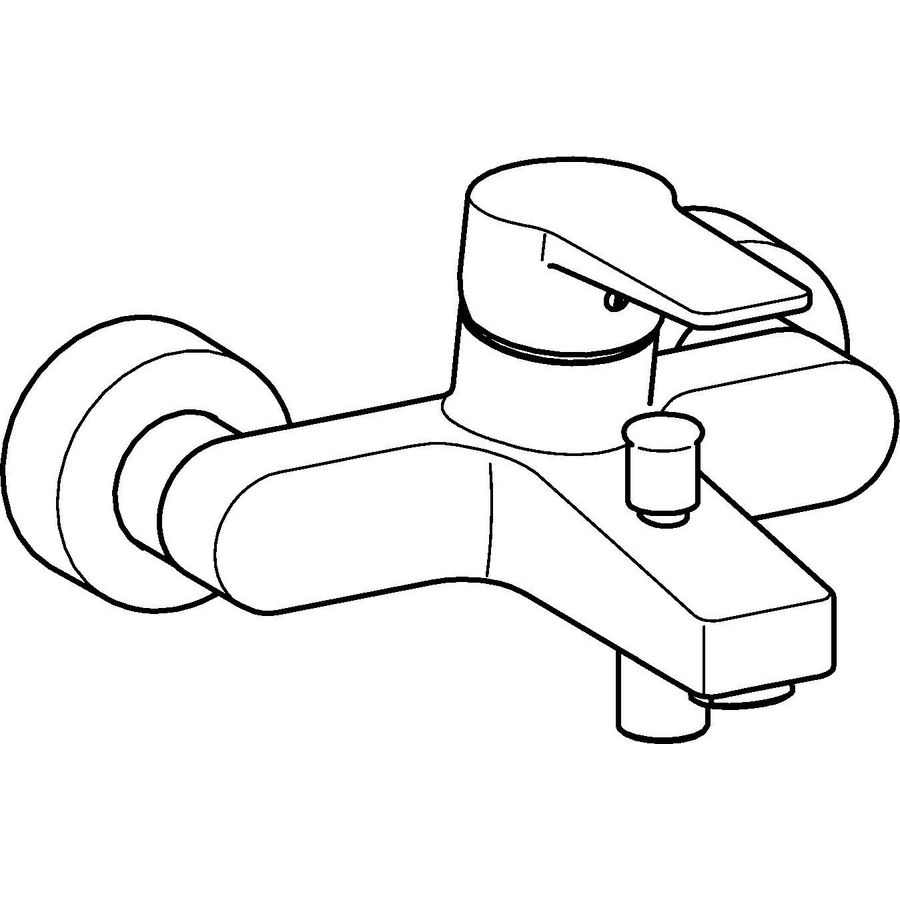 Twist badmengkraan 150mm mat zwart met omstel gesloten greep incl, S-koppelingen