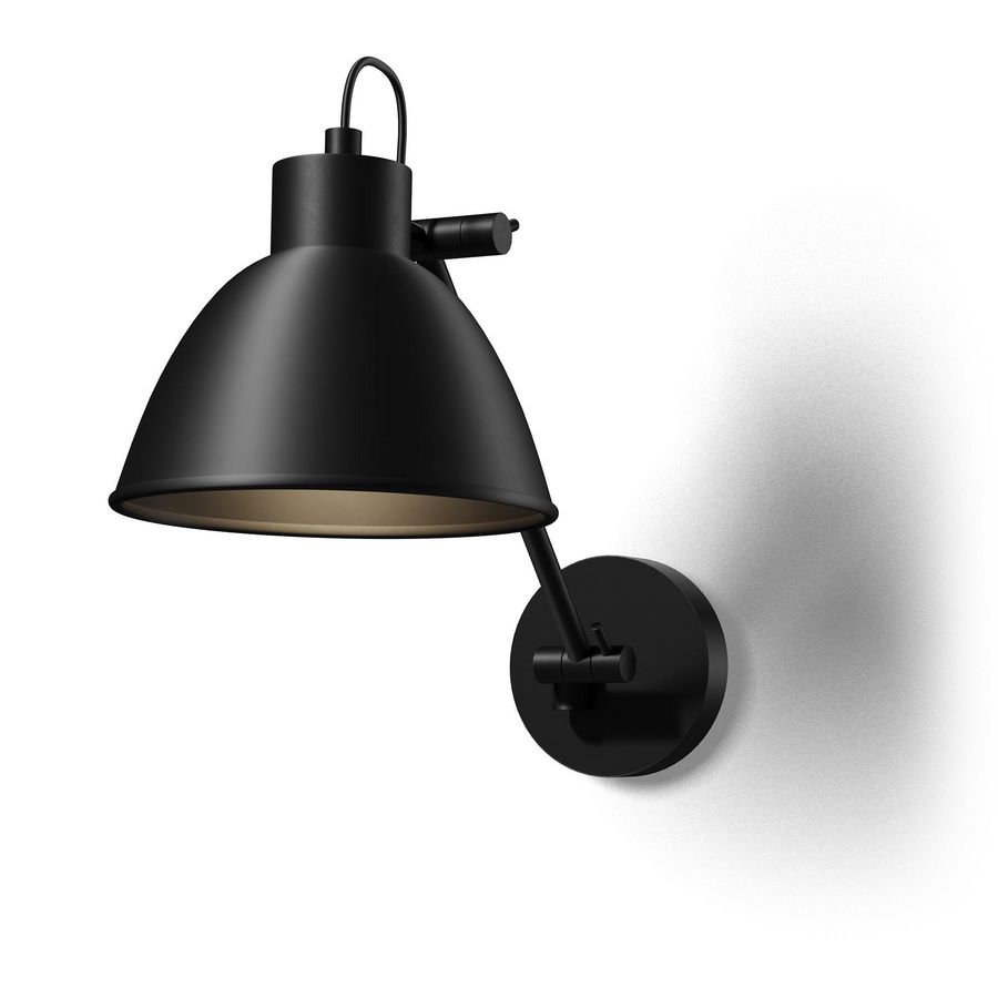 Wandlamp LIGHT TWIST SOLO mat zwart 510mm enkele arm led 2200K