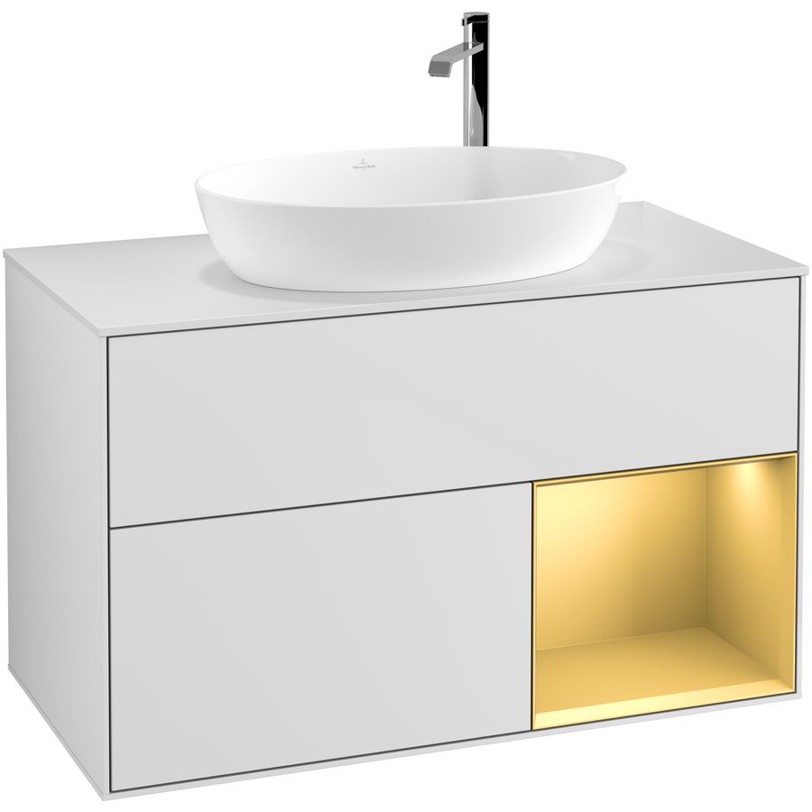 Wastafelonderkast Finion 1000x603x501mm White Matt Lacquer G901HFMT