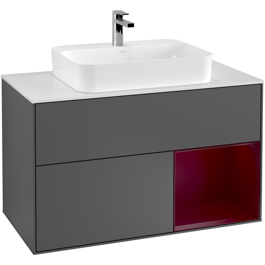 Wastafelonderkast Finion 1000x603x501mm Antr. Matt Lacquer G371HBGK