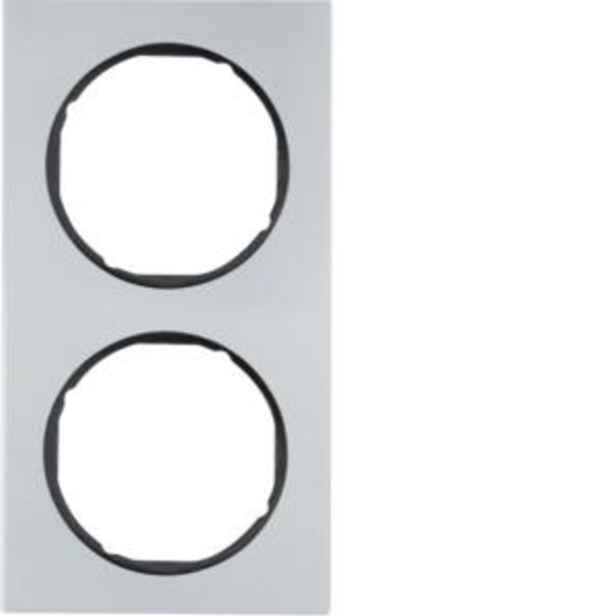 Afdekraam 2-v berker R.3 aluminium/zwart