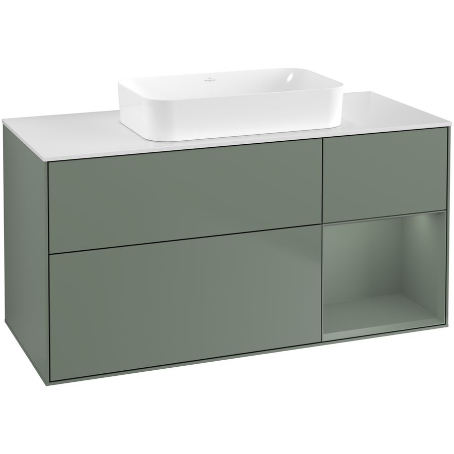 Wastafelonderkast Finion 1200x603x501mm Olive Matt Lacquer F711GMGM