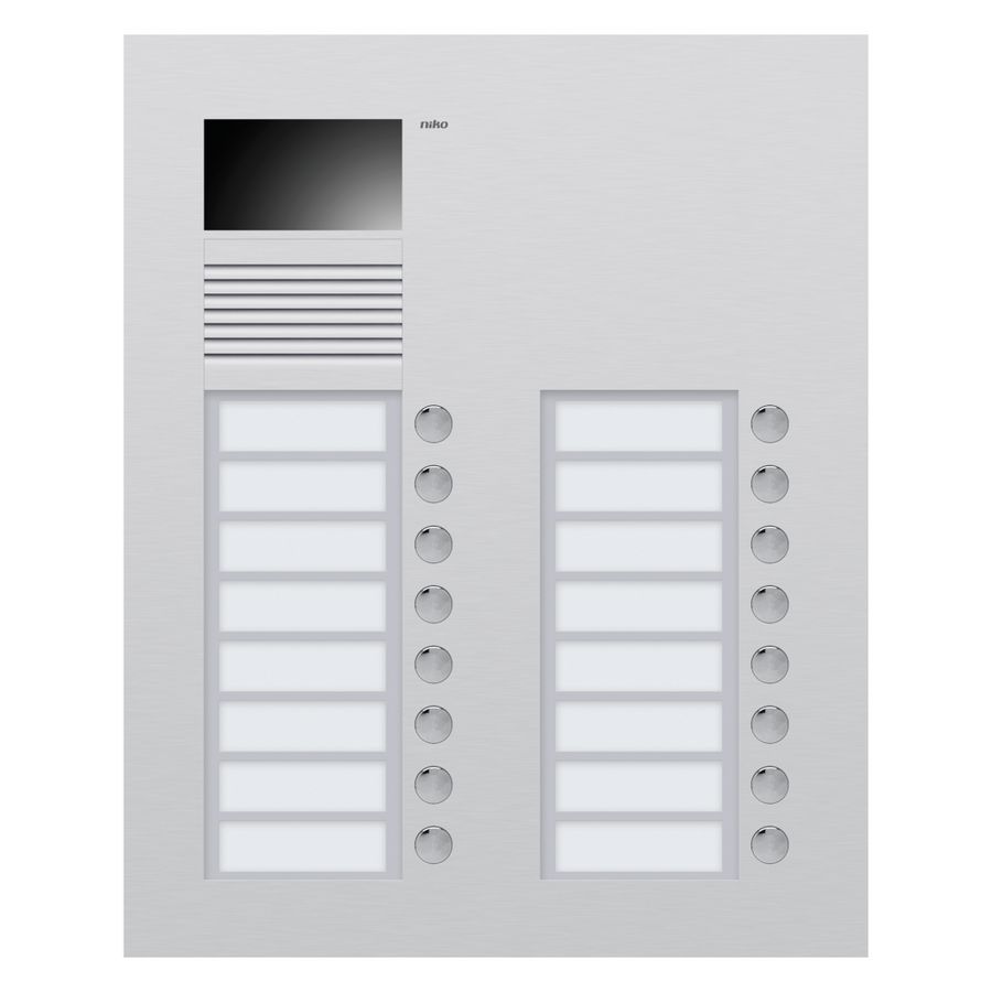 Inbouwbuitenpost met 16 bellen en kleurencamera