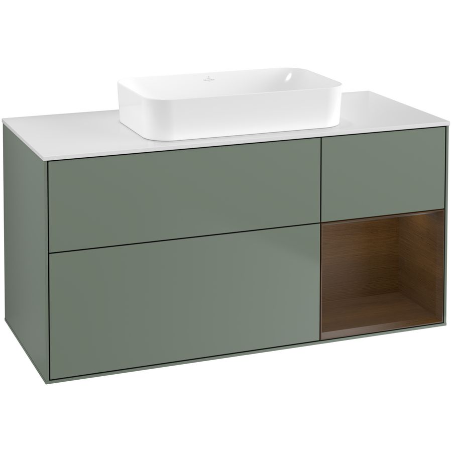 Wastafelonderkast Finion 1200x603x501mm Olive Matt Lacquer F711GNGM