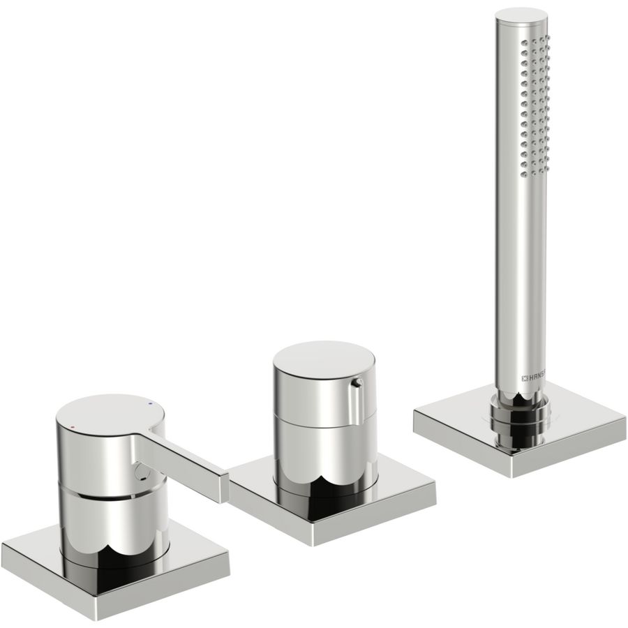Afbouwset 3-gats badrand v. Hansa Fill 4kant rozet HANSALOFT