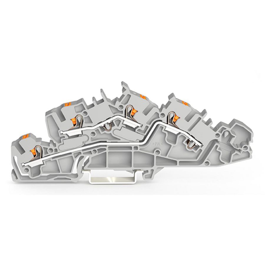Etage installatieklem Met Druk 4 mm² grijs 2205-7642 VVE=50