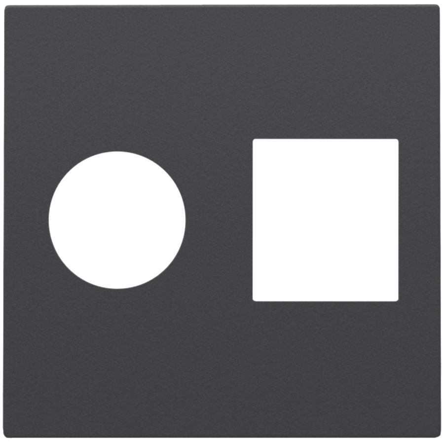 Afwerkingsset enkelvoudige coax/netwerkaans. RJ45 anthracite