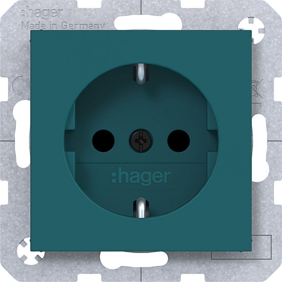 SCHUKO-wandcontactdoos Safety Plus steekklemmen A.x/C.x azure mat