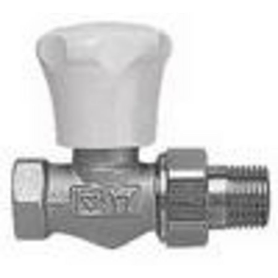 Radiatorafsluiter handbediend AS-T-90 recht 1/2" (ombouw tot thermostatisch mogelijk)