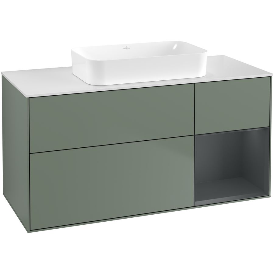 Wastafelonderkast Finion 1200x603x501mm Olive Matt Lacquer F711HGGM