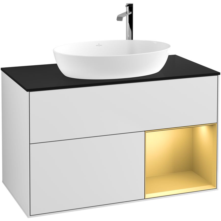 Wastafelonderkast Finion 1000x603x501mm White Matt Lacquer G902HFMT