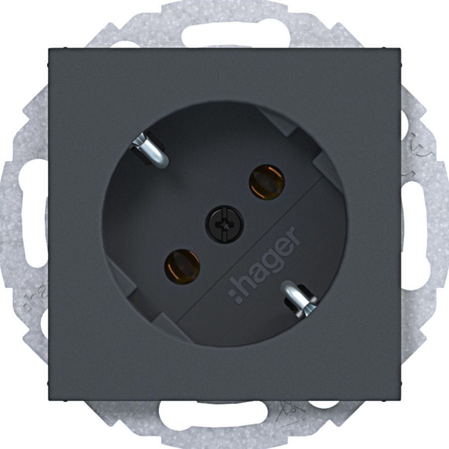 SCHUKO-wandcontactdoos 45gr. steekkl. A.x/C.x antraciet