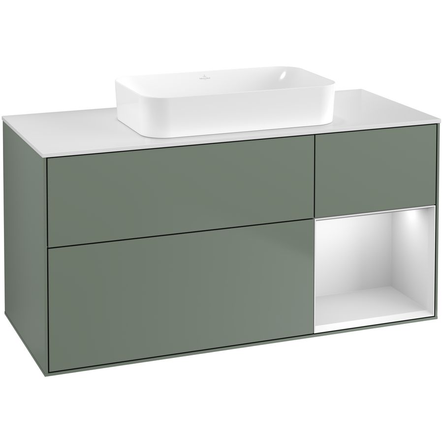 Wastafelonderkast Finion 1200x603x501mm Olive Matt Lacquer F711MTGM