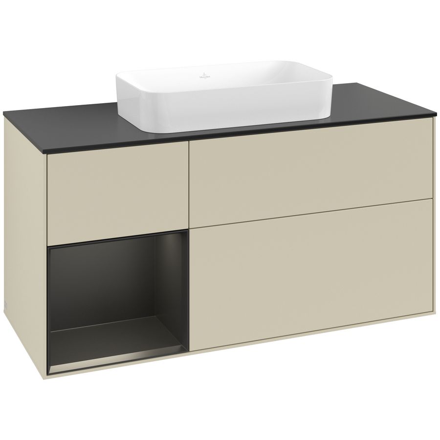 Wastafelonderkast Finion 1200x603x501mm S.Grey Matt Lacquer G702PDHJ