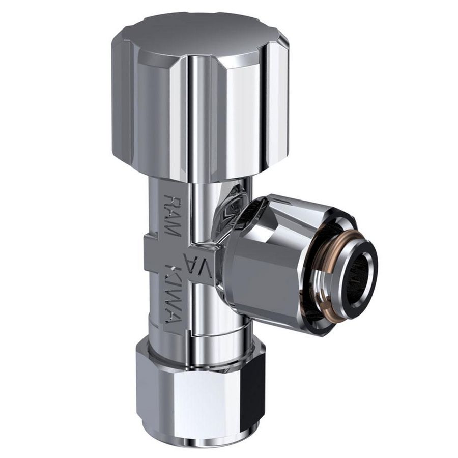 Hoekstopkraan 3/8" wartel x 12mm knel chroom tbv closetreservoir