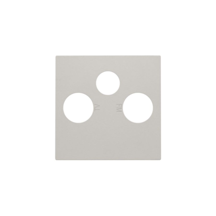 Afwerkingsset 2 enkelvoudige coaxaans. TV/FM/Satt. L.grey