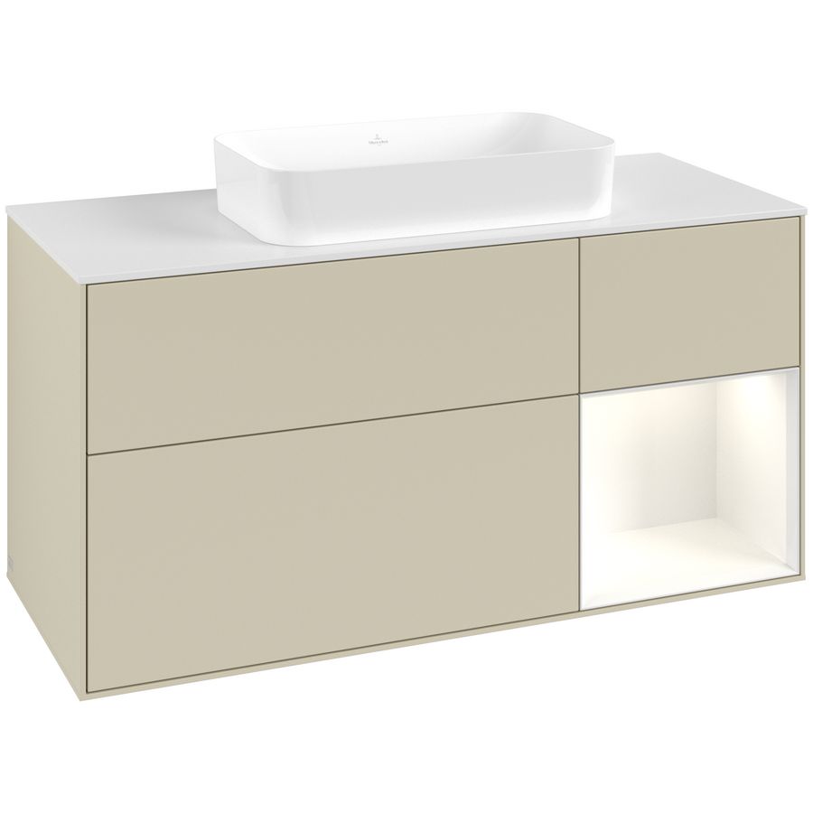 Wastafelonderkast Finion 1200x603x501mm S.Grey Matt Lacquer G711GFHJ