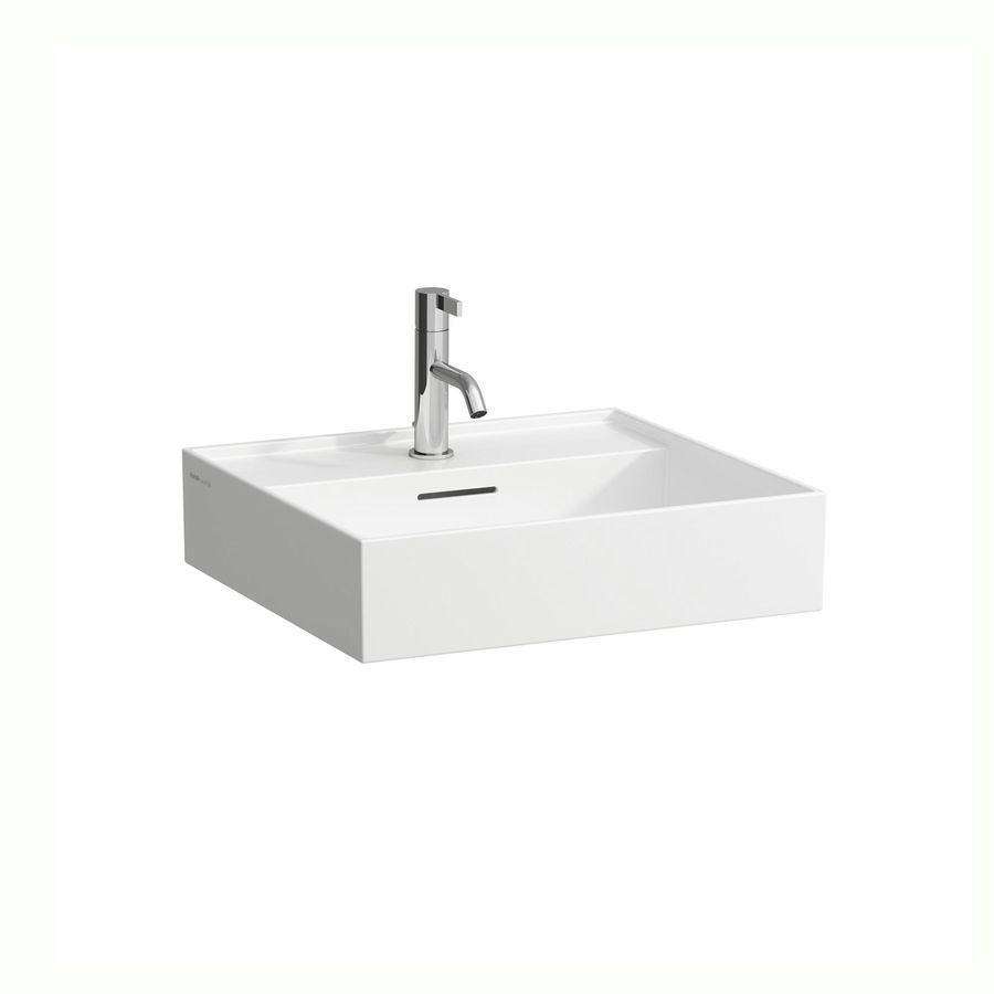 Meubelwastafel 500x460mm met kraangat met overloop wit