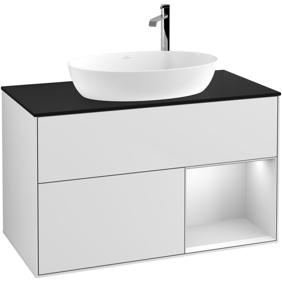 Wastafelonderkast Finion 1000x603x501mm White Matt Lacquer G902MTMT